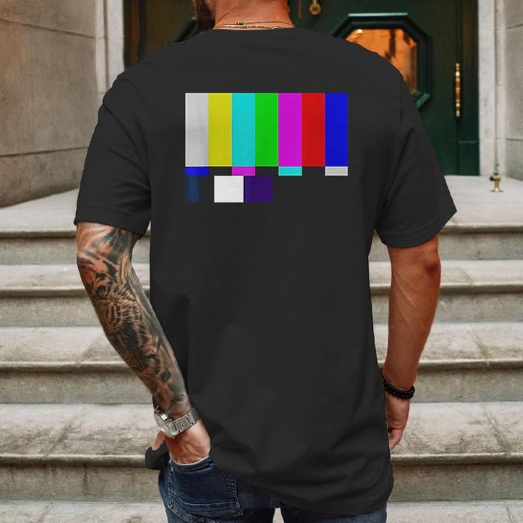 No Signal Television Screen Color Bars Test Pattern Mens Back Print T-shirt Gifts for Men