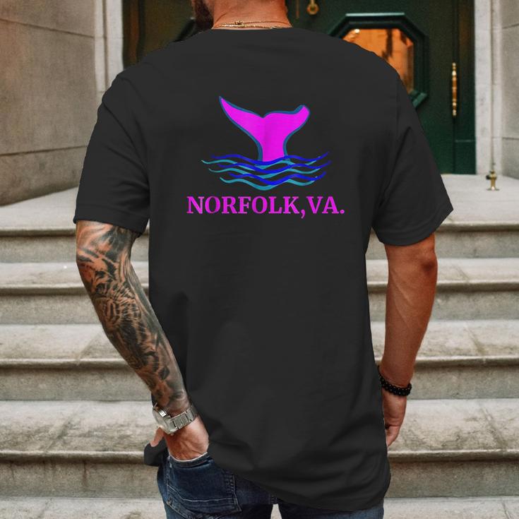 Norfolk Virginia Diving Mermaid Mens Back Print T-shirt Gifts for Men