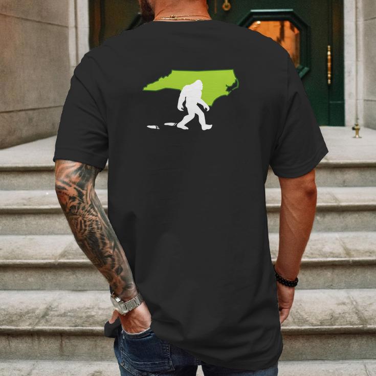 North Carolina State Bigfoot Hunter Mens Back Print T-shirt Gifts for Men