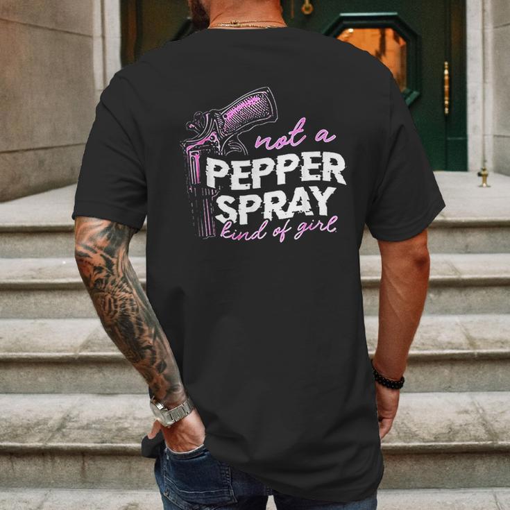 Not A Pepper Spray Kind Of Girl Mens Back Print T-shirt Gifts for Men