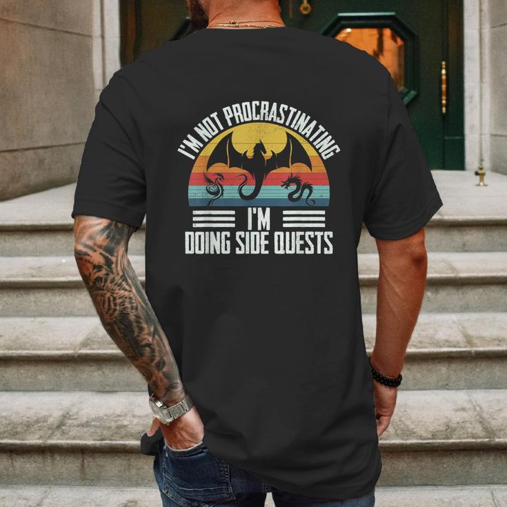 Im Not Procrastinating Im Doing Side Quests Rpg Dice Game Mens Back Print T-shirt Gifts for Men