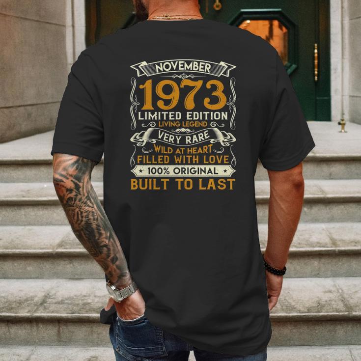 November 1973 49 Years Old 49Th Birthday Gifts Mens Back Print T-shirt Gifts for Men