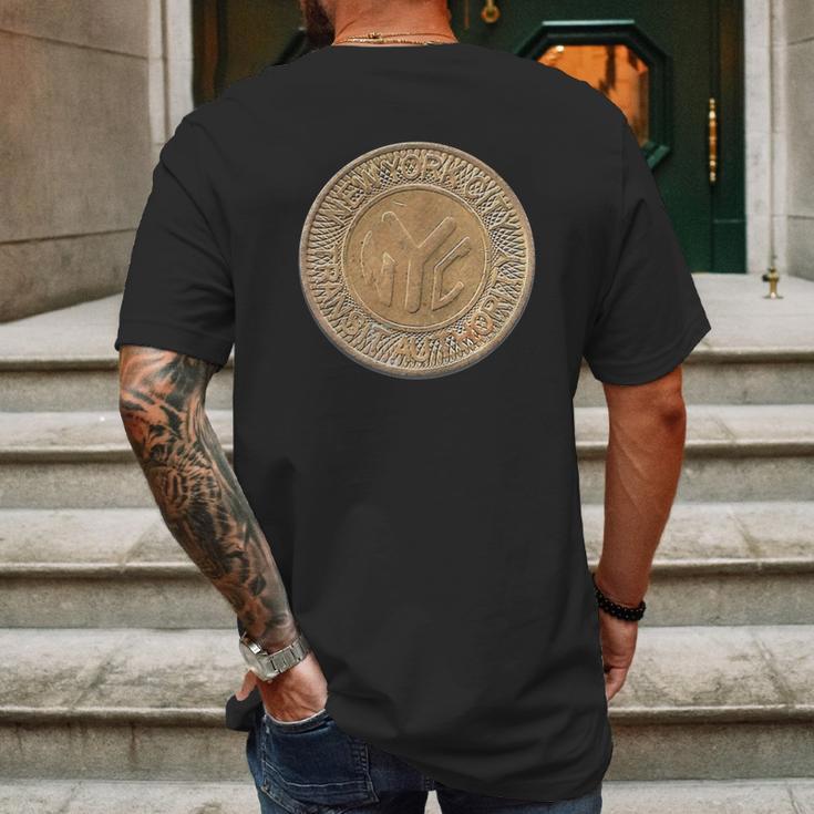 Nyc Subway Token Mens Back Print T-shirt Gifts for Men