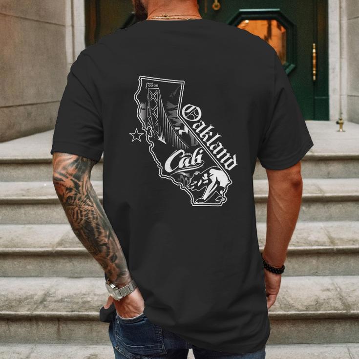 Oakland California Map Mens Back Print T-shirt Gifts for Men