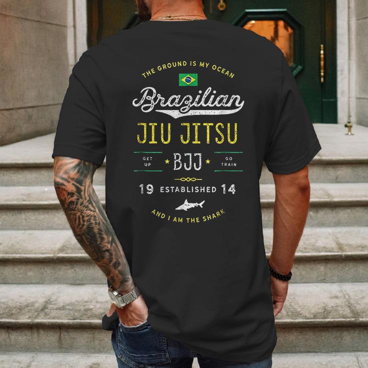 Ocean Shark Jiu Jitsu For Bjj Jujitsu Gift Mens Back Print T-shirt Gifts for Men