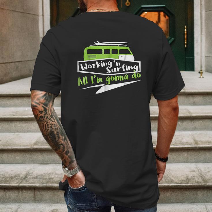 Ocean Surfing Vans Working And Surfing Mens Back Print T-shirt Gifts for Men