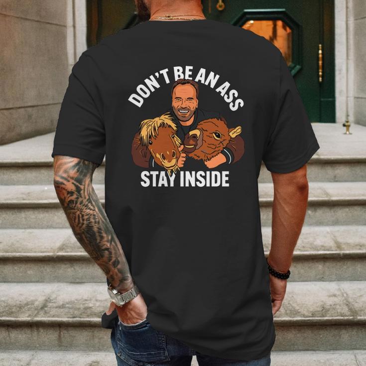 Official Arnold Schwarzenegger Stay Inside Mens Back Print T-shirt Gifts for Men