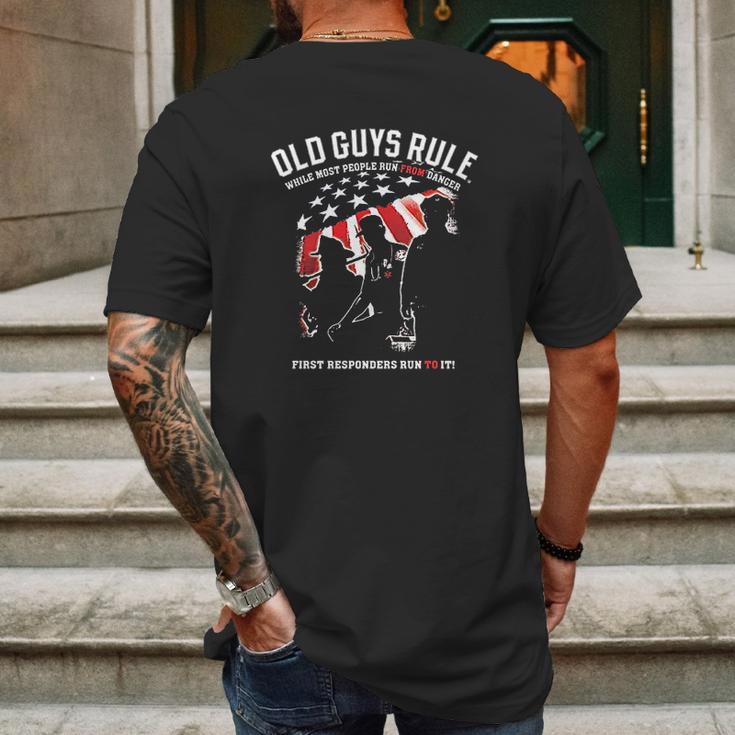 Old Guys Rule For Men First Responder Mens Back Print T-shirt Gifts for Men