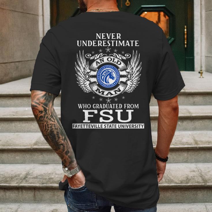 Old Man- Graduated From Fsu- Fayetteville State University Mens Back Print T-shirt Gifts for Men