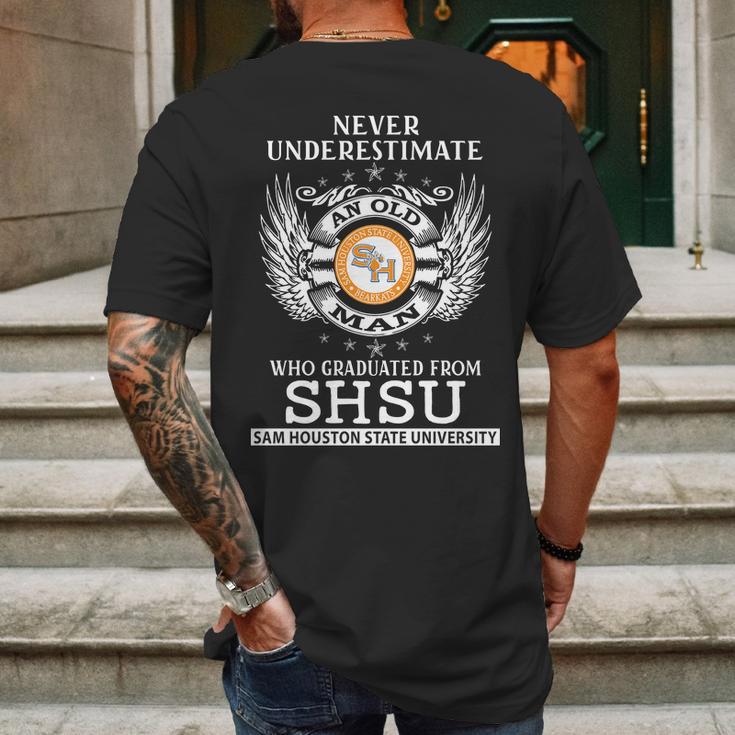 Old Man- Graduated From Shsu- Sam Houstan State University Mens Back Print T-shirt Gifts for Men