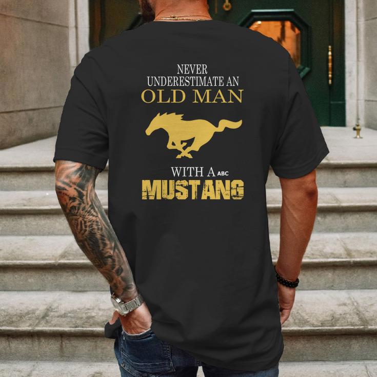 Old-Man-Mustang-Abc Mens Back Print T-shirt Gifts for Men