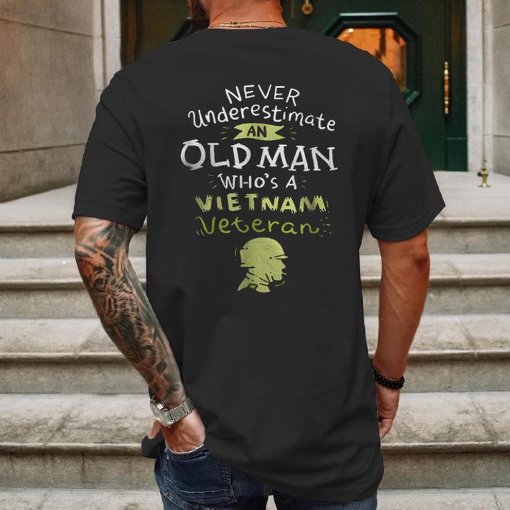 Old Man Vietnam Veteran Aesthetic Gift 2022 Mens Back Print T-shirt Gifts for Men