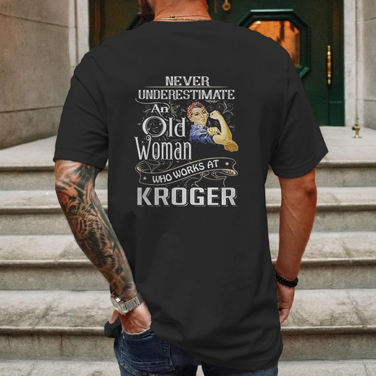 An Old Woman Who Works At Kroger Mens Back Print T-shirt Gifts for Men