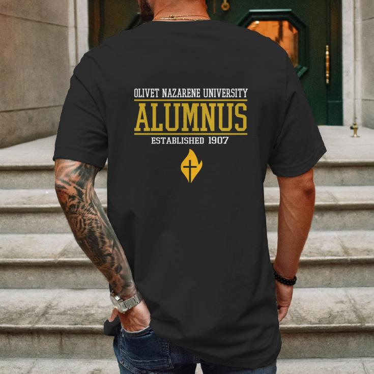 Olivet Nazarene University Alumnus Established 1907 Mens Back Print T-shirt Gifts for Men