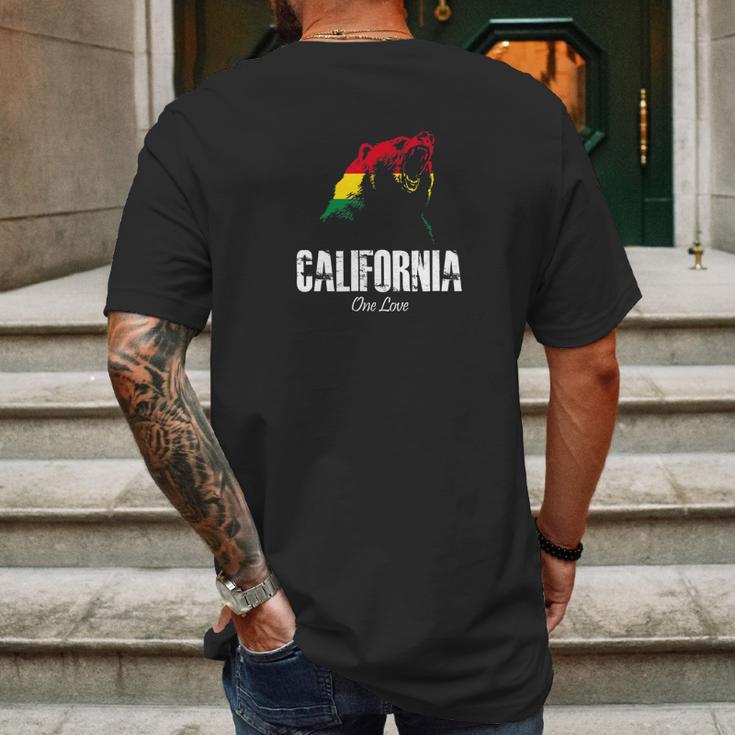 One Love California Bear Reggae Cali Vacation Tee Mens Back Print T-shirt Gifts for Men