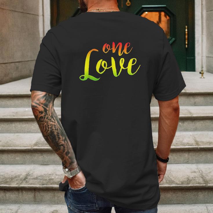 One Love Rasta Reggae Roots Clothing Mens Back Print T-shirt Gifts for Men