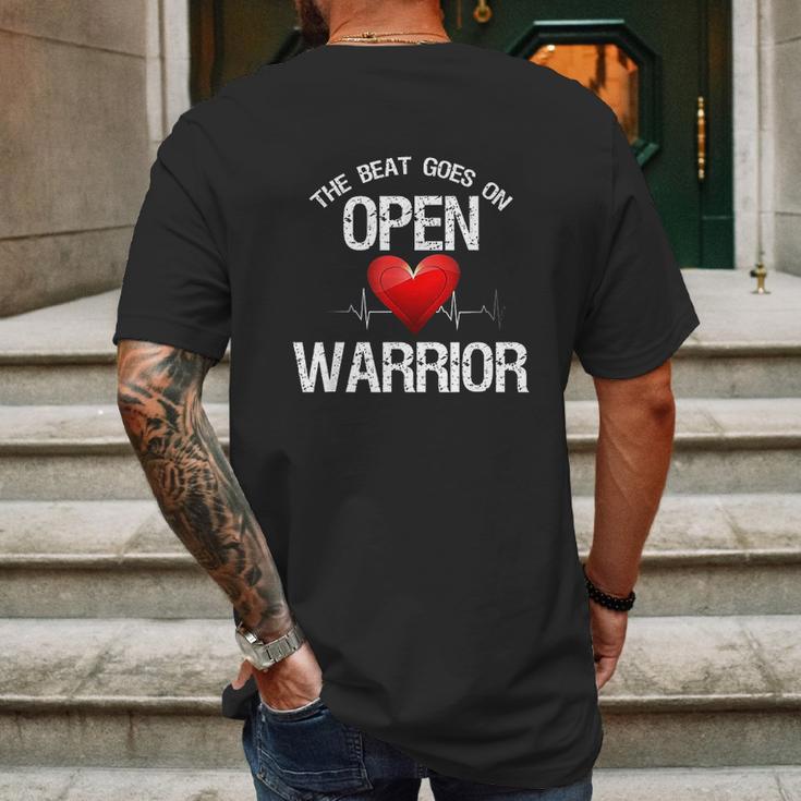 Open Heart Warrior The Beat Goes On Heart Patient Mens Back Print T-shirt Gifts for Men