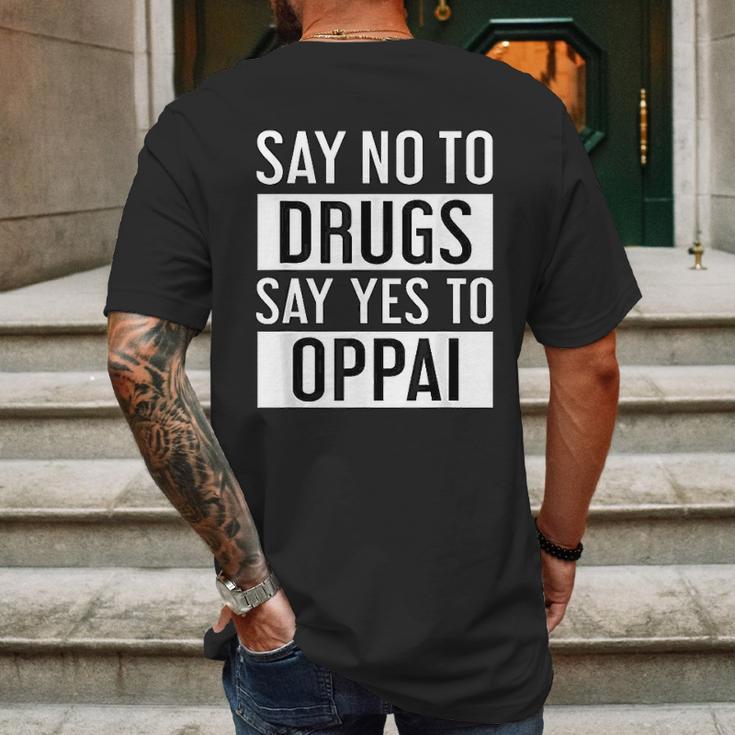 Oppai Anime Tiddies Quote Mens Back Print T-shirt Gifts for Men