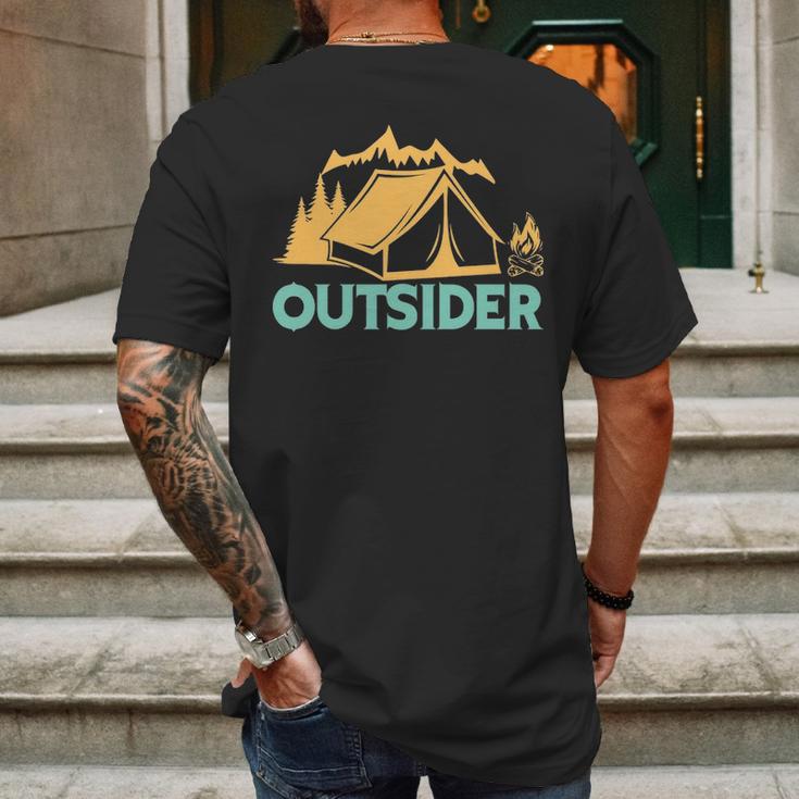 Outsider Hiking Tent Adventure T- Mens Back Print T-shirt Gifts for Men