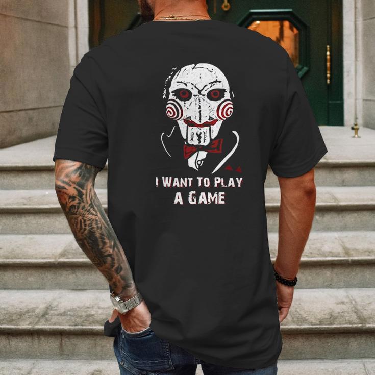 Oyshriola Saw I Want You To Play A Game Mens Back Print T-shirt Gifts for Men