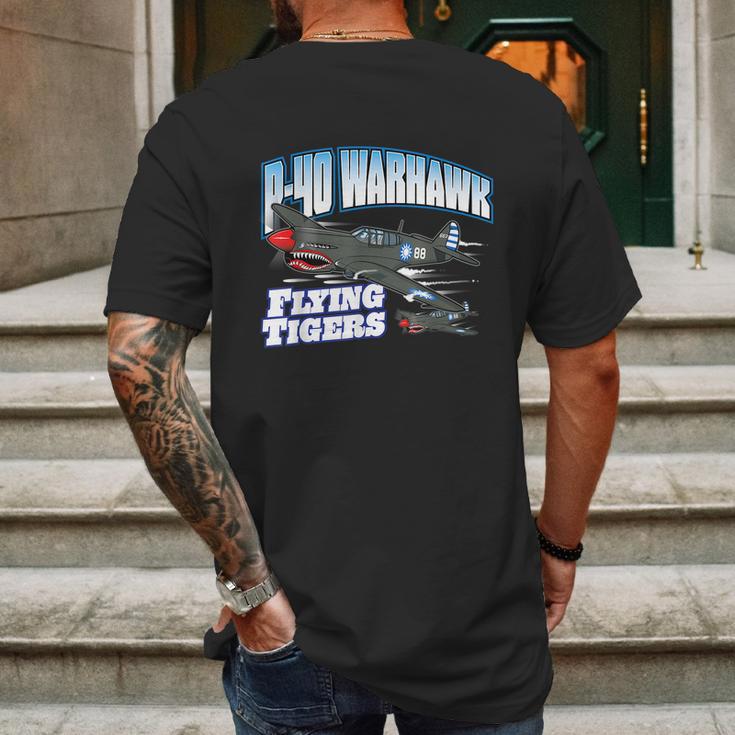 P40 Warhawk Flying Tigers Warbirds Mens Back Print T-shirt Gifts for Men