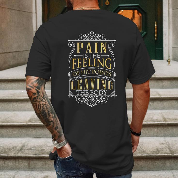 Pain Is Hit Points Leaving The Body Funny Mens Back Print T-shirt Gifts for Men