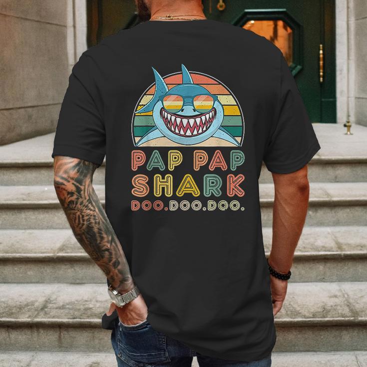 Pap Pap Shark Father Day Gifts For Men Grandpa Shark Mens Back Print T-shirt Gifts for Men