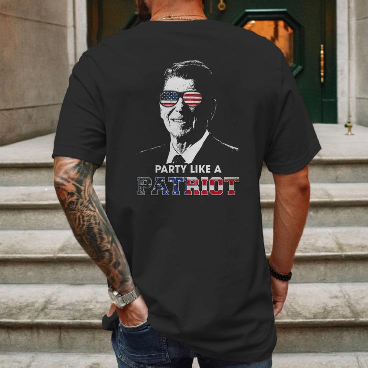 Party Shirt Like A Patriot Reagan Usa Pride Vintage Mens Back Print T-shirt Gifts for Men