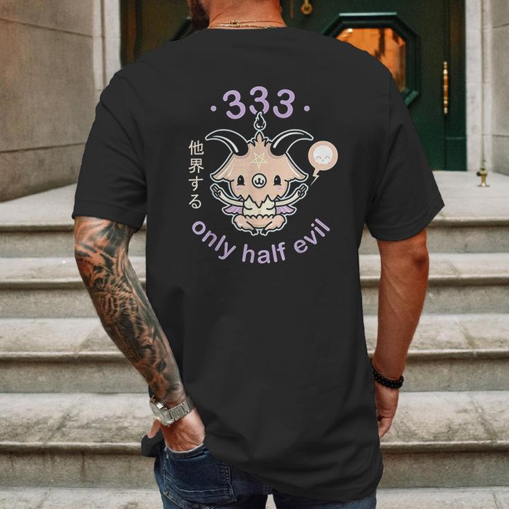 Pastel Goth 333 Only Half Evil Kawaii Mens Back Print T-shirt Gifts for Men