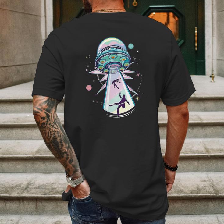 Pastel Goth Alien Abduction Aesthetic Spaceship Nu Goth Mens Back Print T-shirt Gifts for Men