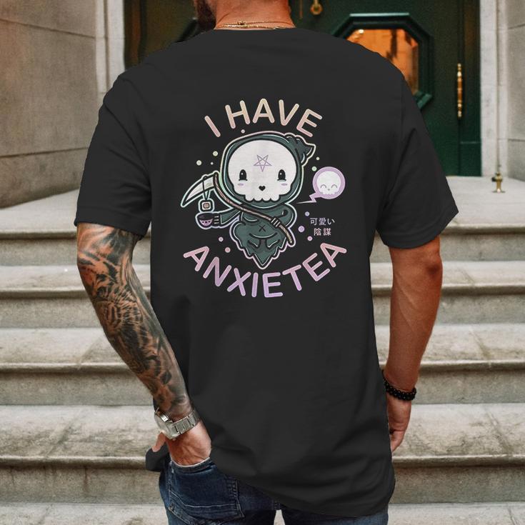 Pastel Goth I Have Anxiety Kawaii Grim Tea Gift Mens Back Print T-shirt Gifts for Men