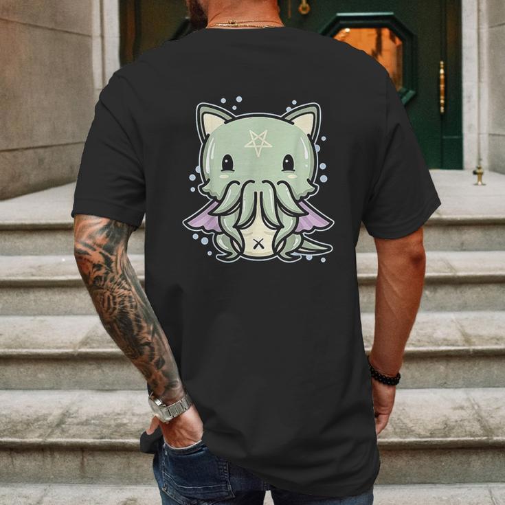 Pastel Goth Cathulhu Cat Creepy Cute Kawaii Cthulhu Gift Mens Back Print T-shirt Gifts for Men