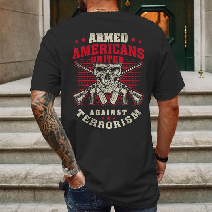 Patriot Against Terrorism GiftMens Back Print T-shirt Gifts for Men