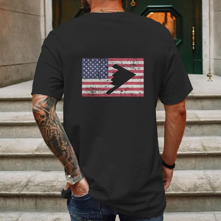 Patriotic B2 Stealth Bomber American Flag T-Shirt Mens Back Print T-shirt Gifts for Men