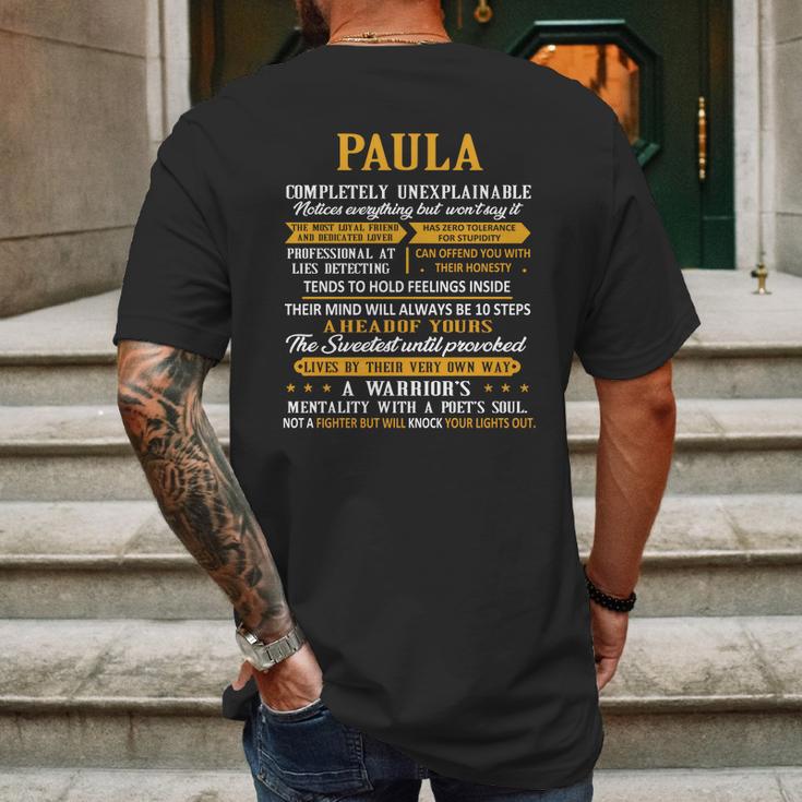 Paula Compeletely Unexplainable Mens Back Print T-shirt Gifts for Men