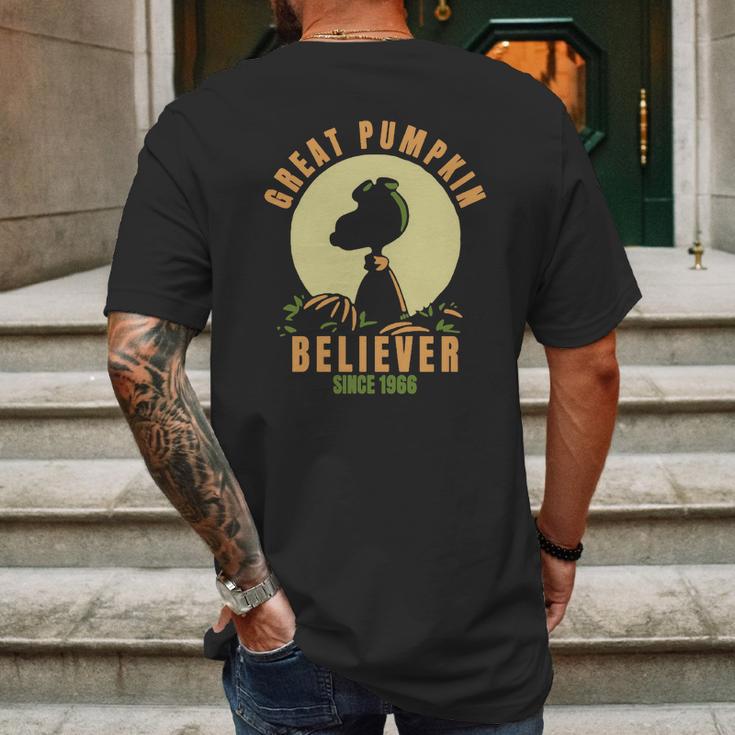 Peanuts Great Pumpkin Believer Since 1966 Simple Mens Back Print T-shirt Gifts for Men