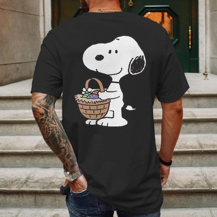 Peanuts Snoopy Easter Basket Mens Back Print T-shirt Gifts for Men