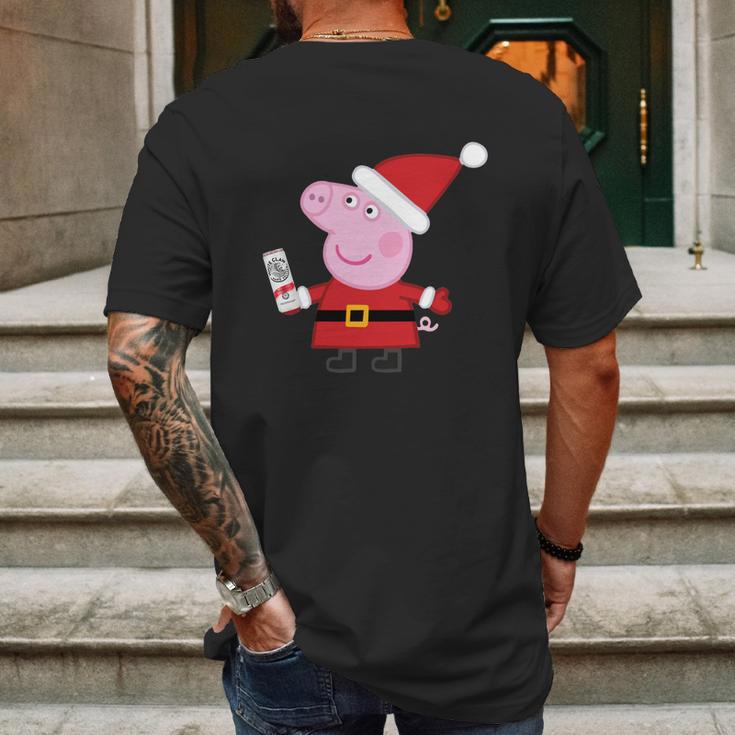 Peppa Pig And White Claw Mens Back Print T-shirt Gifts for Men