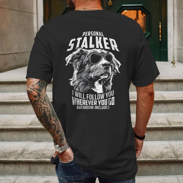 Personal Stalker Australian Shepherd Funny Mens Back Print T-shirt Gifts for Men