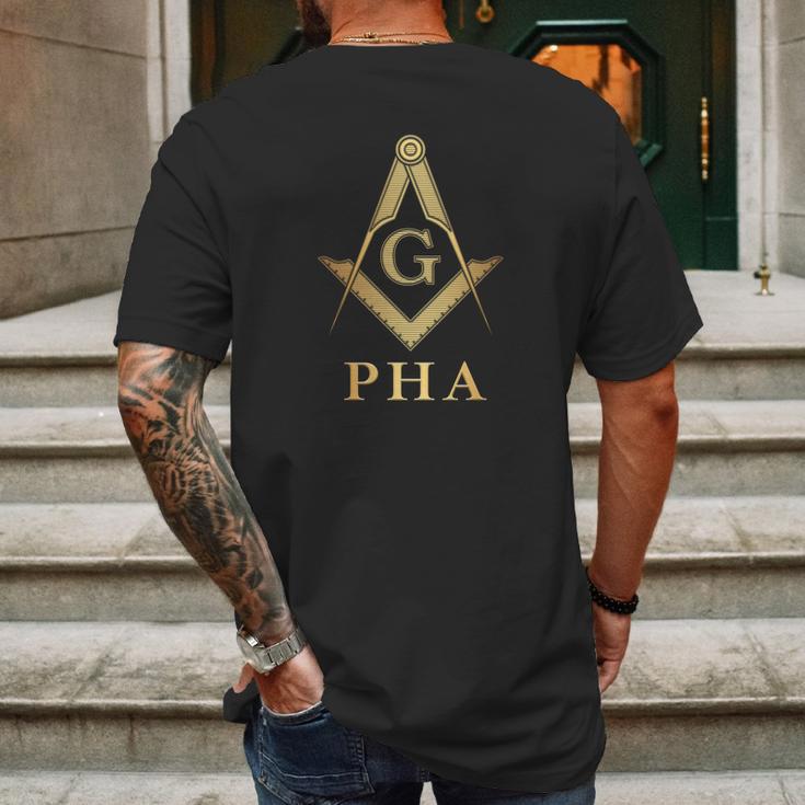 Mens Pha Freemason Prince Hall Mason Masonic Mens Back Print T-shirt Gifts for Men