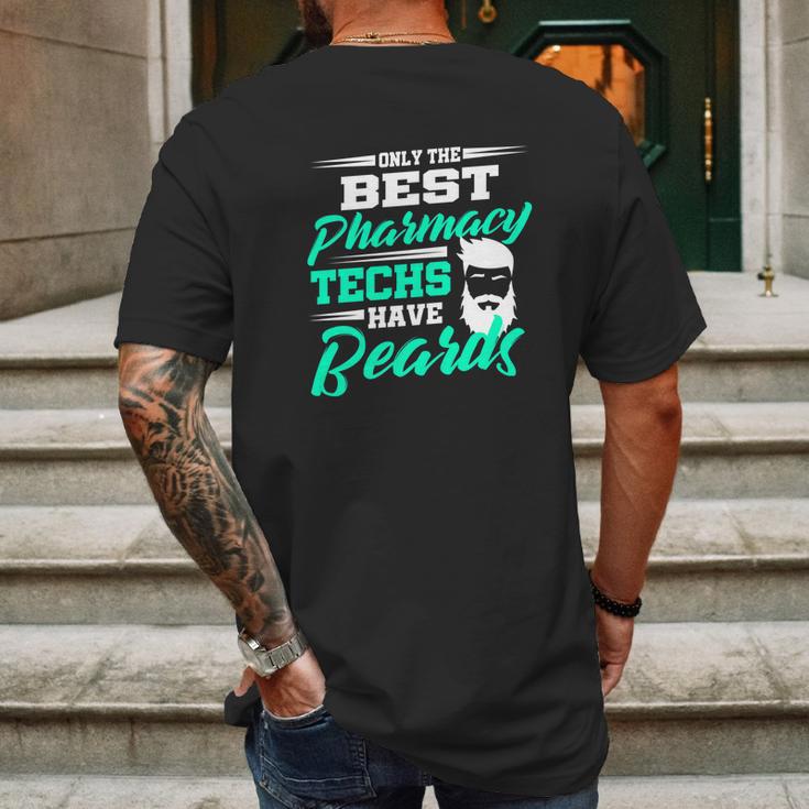 Mens Pharmacy Tech Beard Technician For Men Funny Gift Mens Back Print T-shirt Gifts for Men