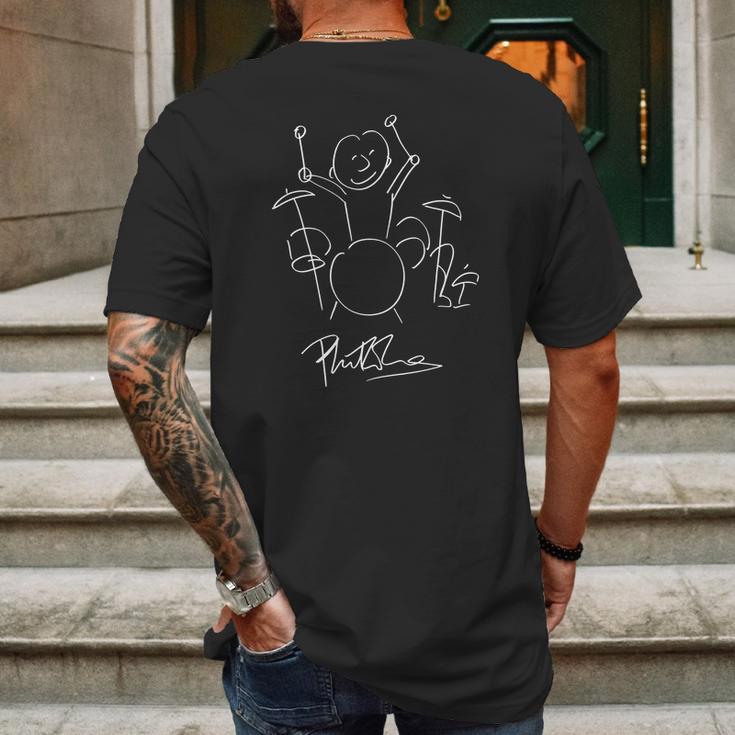 Phil Collins Drummer Mens Back Print T-shirt Gifts for Men