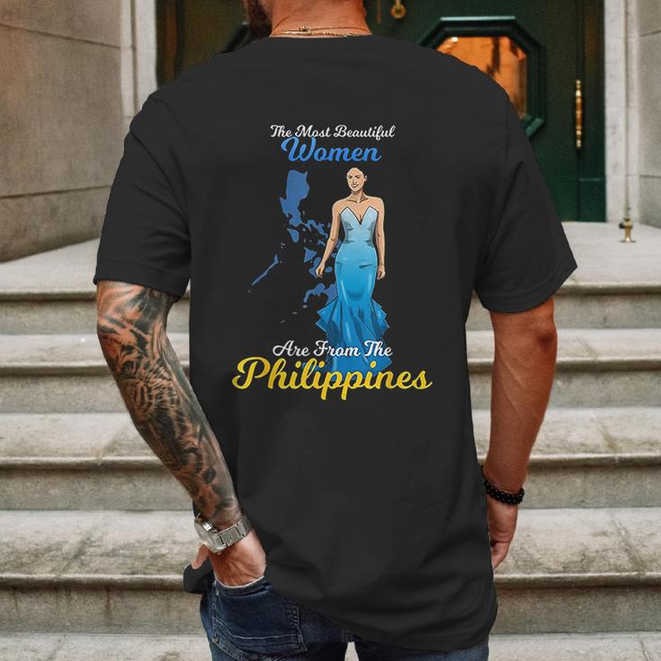 Philippines Pinay Filipina Pride Proud Flag Beautiful Woman Mens Back Print T-shirt Gifts for Men