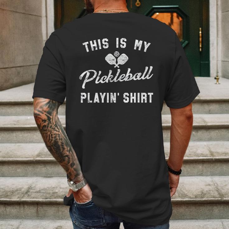 My Pickleball Playin Retro Dink Gift Mens Back Print T-shirt Gifts for Men