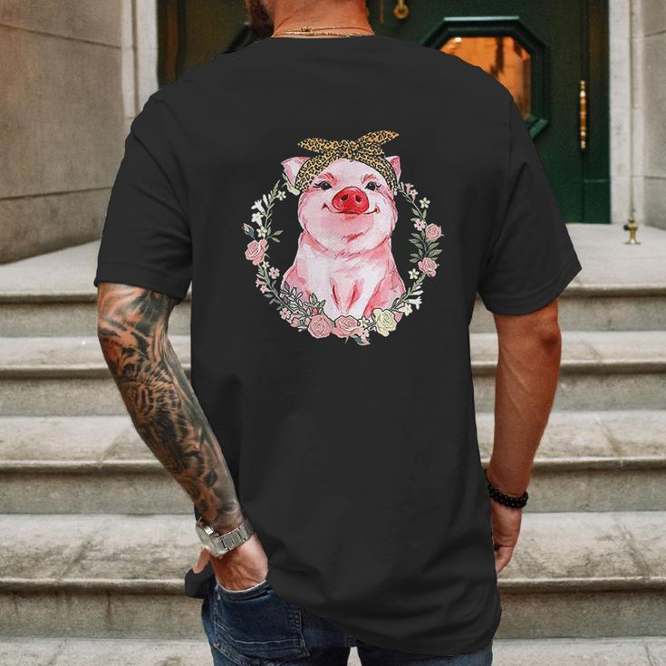 Pig Cute Love Funny Animal Piggy Mens Back Print T-shirt Gifts for Men