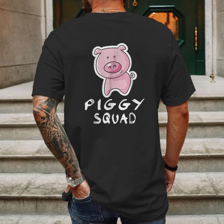 Piggy Squad Cute Farm Animal Lover Mens Back Print T-shirt Gifts for Men