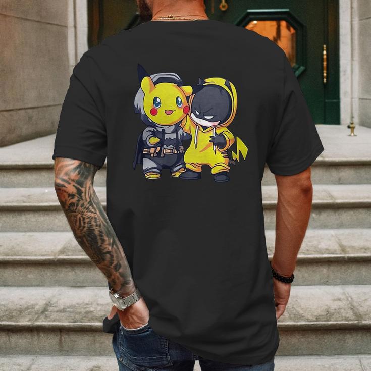 Pikachu And Batman Mens Back Print T-shirt Gifts for Men