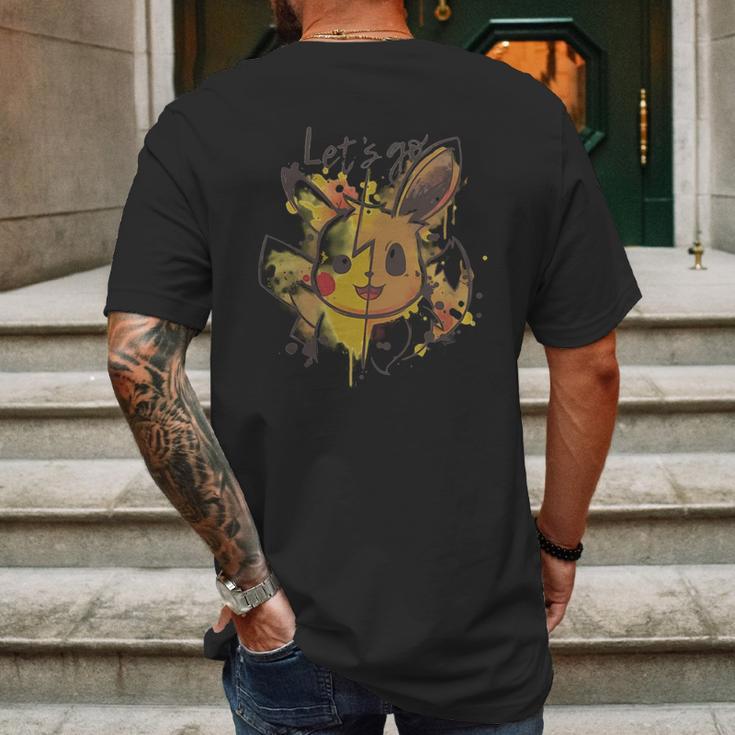 Pikachu And Eevee Lets Go Mens Back Print T-shirt Gifts for Men