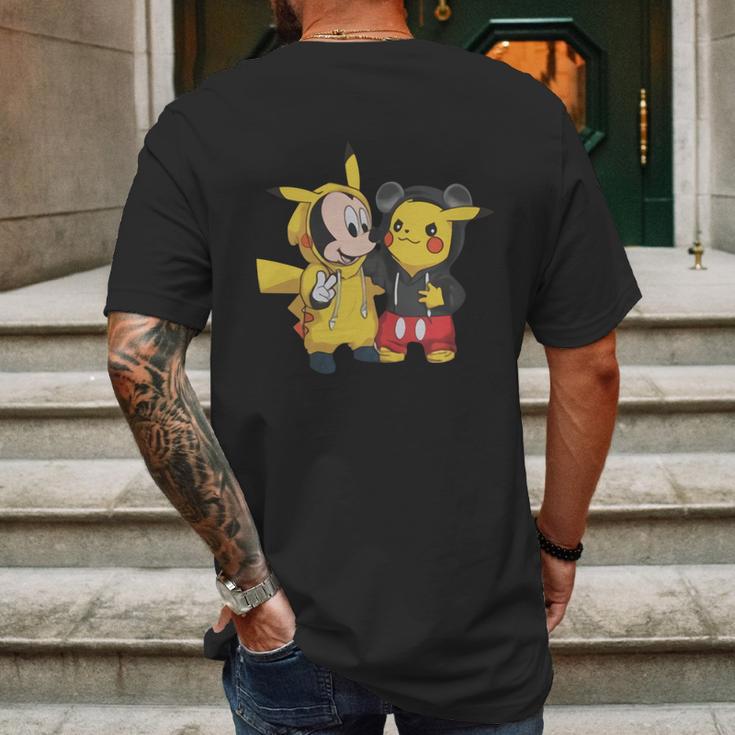 Pikachu And Mickey Mens Back Print T-shirt Gifts for Men