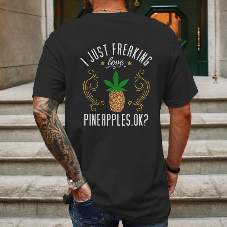 Pineapple Funny Marijuana Lover Gift Mens Back Print T-shirt Gifts for Men